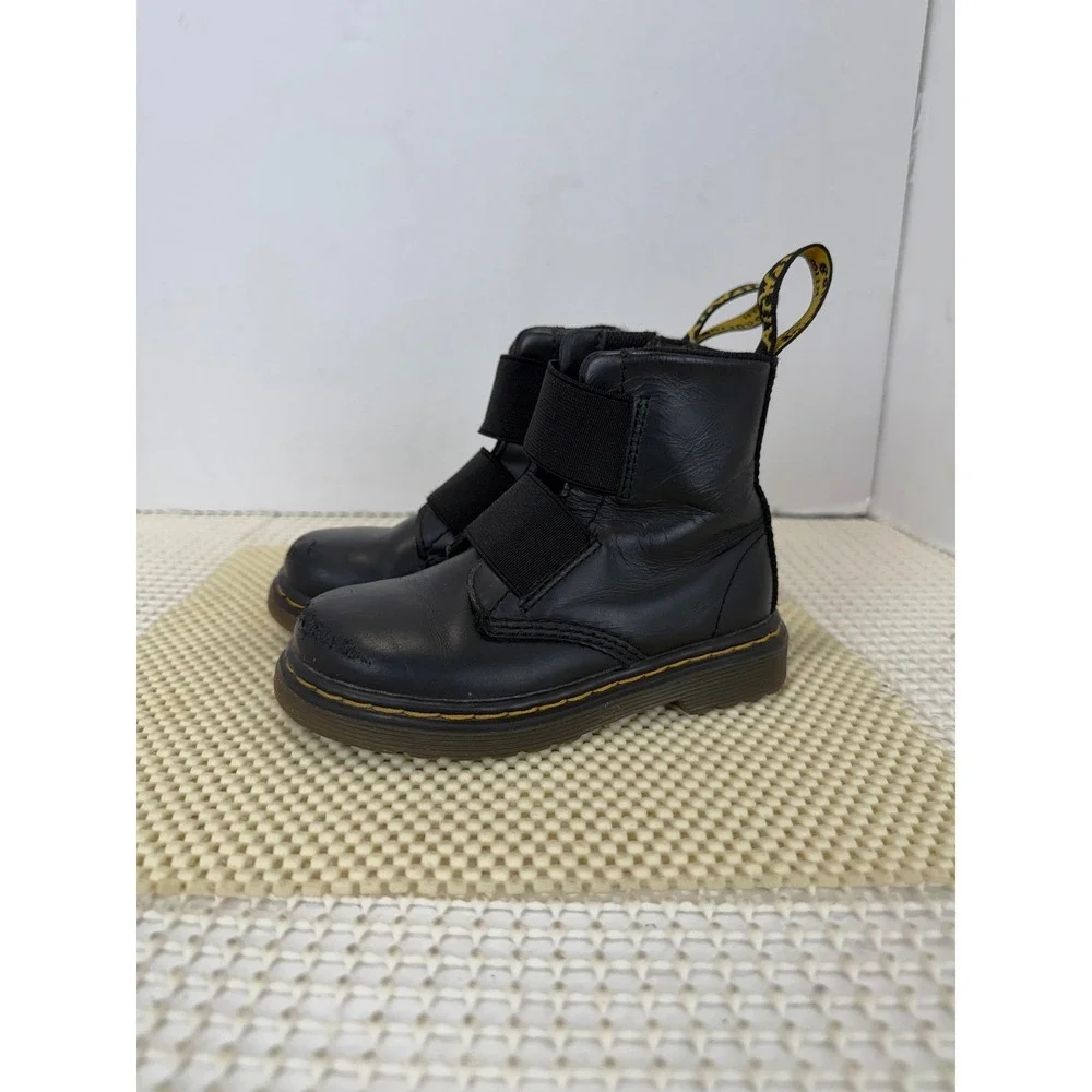 Dr. Martens 1460 Elastic T Toddler Boots Size 8 US 7 UK black leather